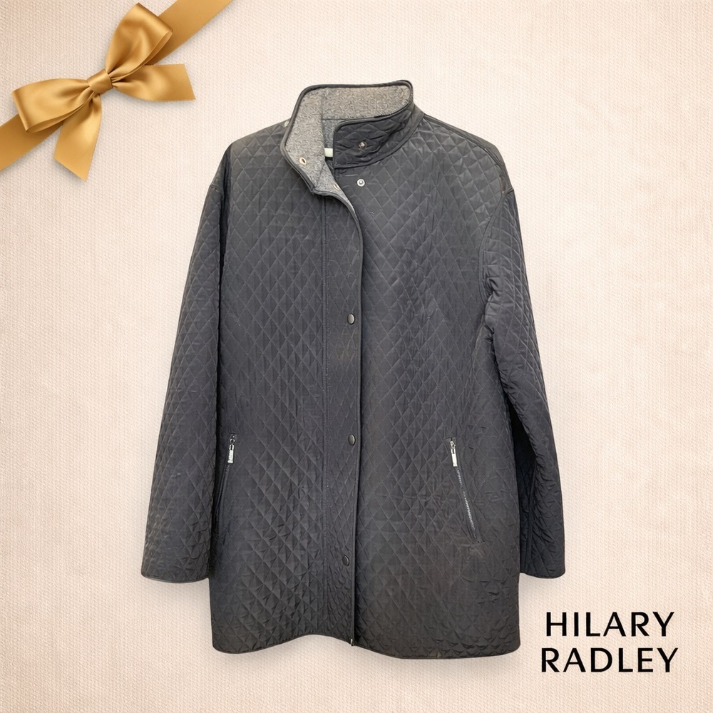 Hilary Radley Quilted Charcoal Grey Jacket Medium